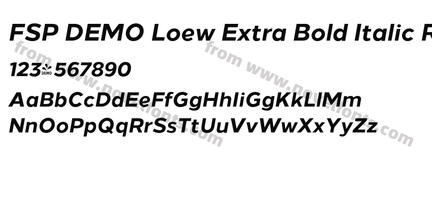 FSP DEMO Loew Extra Bold Italic RegularPreview