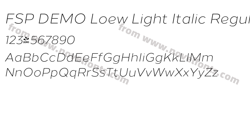 FSP DEMO Loew Light Italic RegularPreview