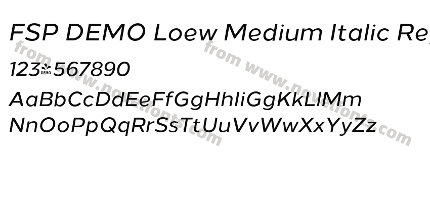 FSP DEMO Loew Medium Italic RegularPreview