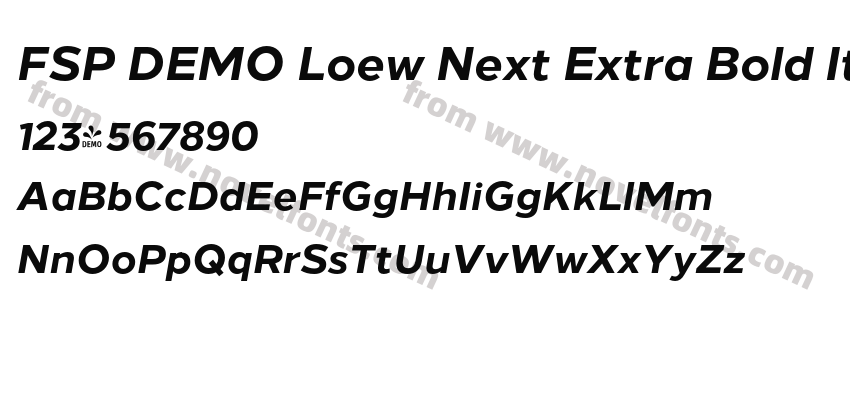 FSP DEMO Loew Next Extra Bold ItalicPreview