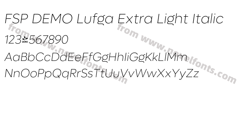 FSP DEMO Lufga Extra Light ItalicPreview