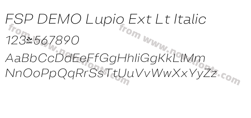 FSP DEMO Lupio Ext Lt ItalicPreview