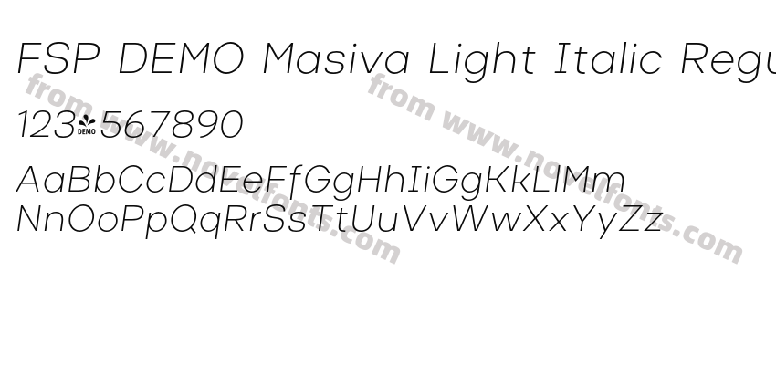 FSP DEMO Masiva Light Italic RegularPreview