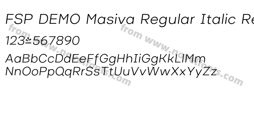 FSP DEMO Masiva Regular Italic RegularPreview