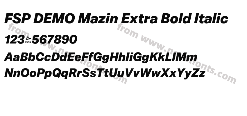 FSP DEMO Mazin Extra Bold ItalicPreview