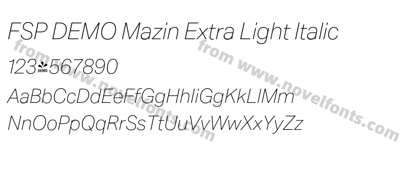 FSP DEMO Mazin Extra Light ItalicPreview