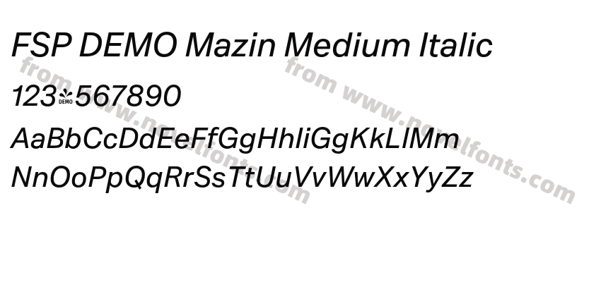 FSP DEMO Mazin Medium ItalicPreview