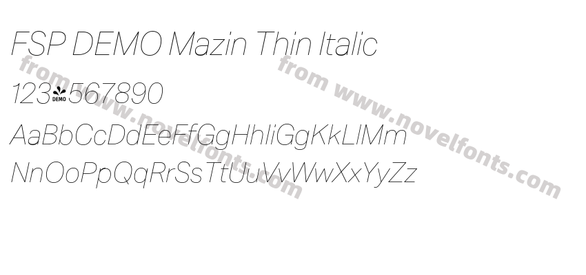 FSP DEMO Mazin Thin ItalicPreview