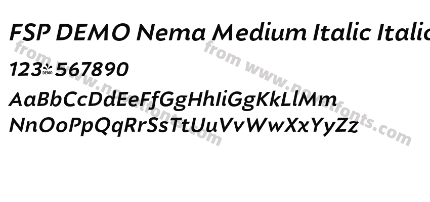 FSP DEMO Nema Medium Italic ItalicPreview