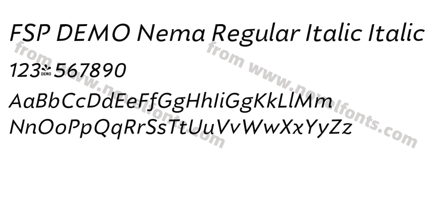FSP DEMO Nema Regular Italic ItalicPreview