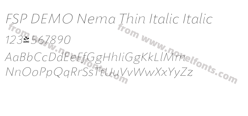 FSP DEMO Nema Thin Italic ItalicPreview