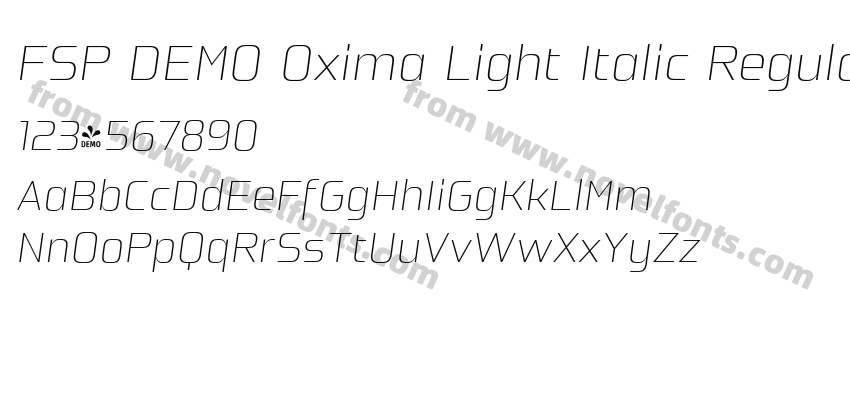 FSP DEMO Oxima Light Italic RegularPreview