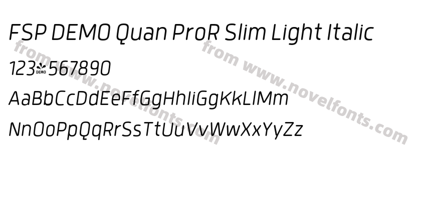 FSP DEMO Quan ProR Slim Light ItalicPreview