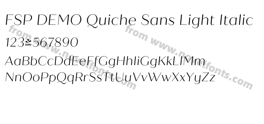 FSP DEMO Quiche Sans Light ItalicPreview