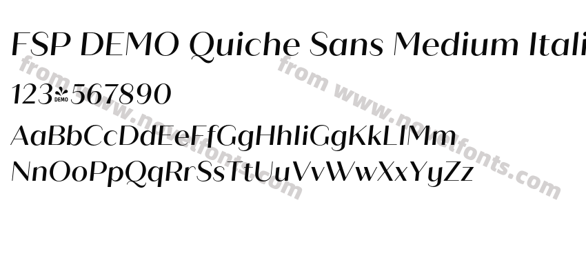 FSP DEMO Quiche Sans Medium ItalicPreview