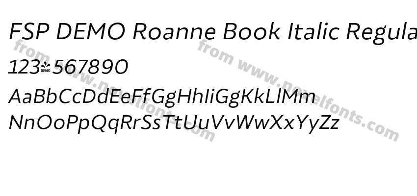 FSP DEMO Roanne Book Italic RegularPreview