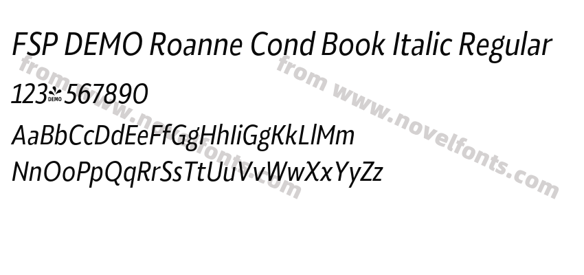 FSP DEMO Roanne Cond Book Italic RegularPreview