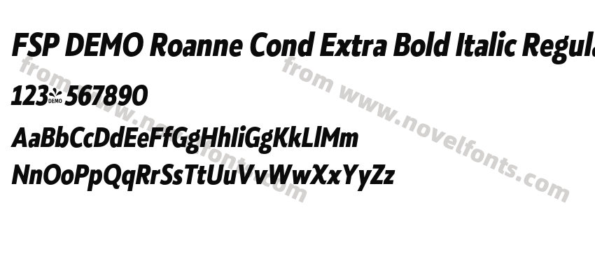FSP DEMO Roanne Cond Extra Bold Italic RegularPreview