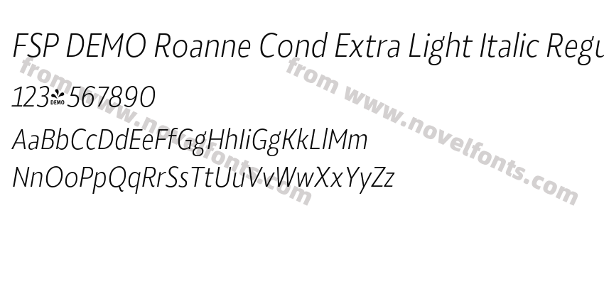 FSP DEMO Roanne Cond Extra Light Italic RegularPreview