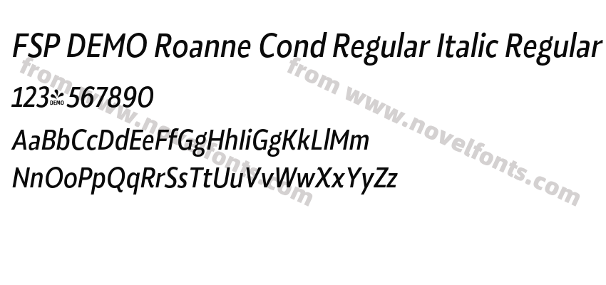 FSP DEMO Roanne Cond Regular Italic RegularPreview