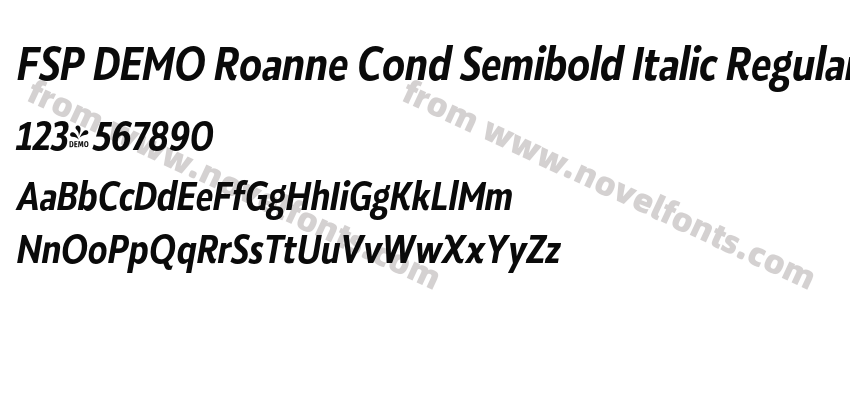 FSP DEMO Roanne Cond Semibold Italic RegularPreview
