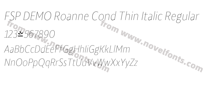 FSP DEMO Roanne Cond Thin Italic RegularPreview