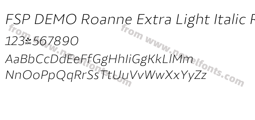 FSP DEMO Roanne Extra Light Italic RegularPreview