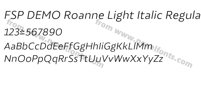 FSP DEMO Roanne Light Italic RegularPreview