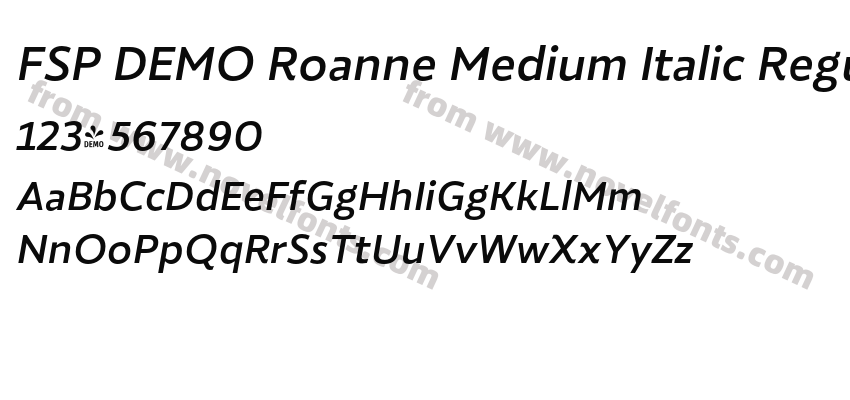 FSP DEMO Roanne Medium Italic RegularPreview