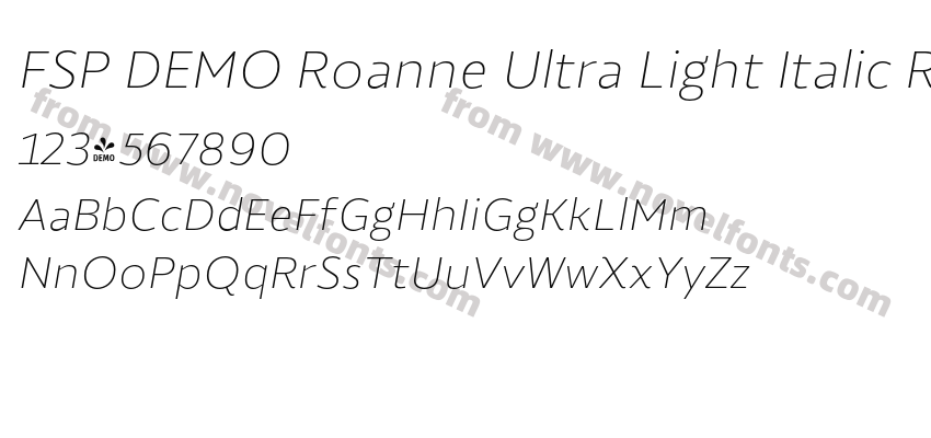 FSP DEMO Roanne Ultra Light Italic RegularPreview