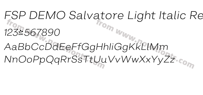 FSP DEMO Salvatore Light Italic RegularPreview