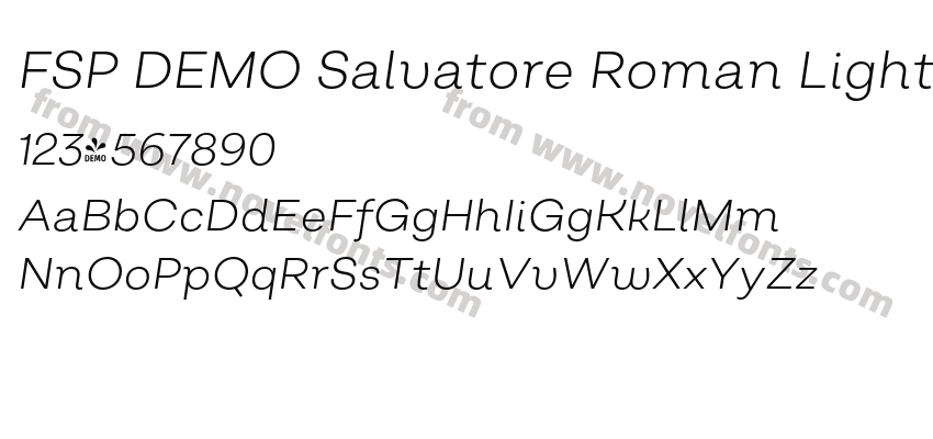 FSP DEMO Salvatore Roman Light Italic RegularPreview