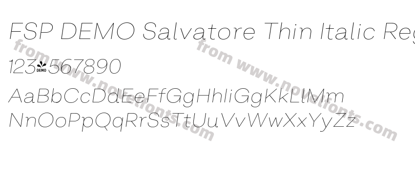 FSP DEMO Salvatore Thin Italic RegularPreview