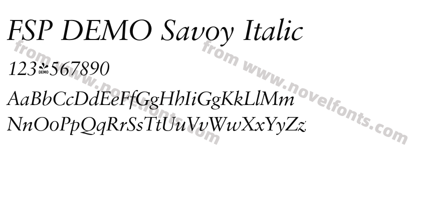 FSP DEMO Savoy ItalicPreview