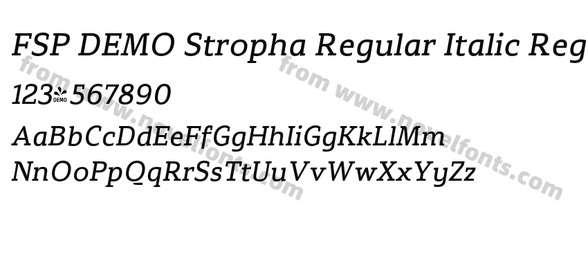 FSP DEMO Stropha Regular Italic RegularPreview