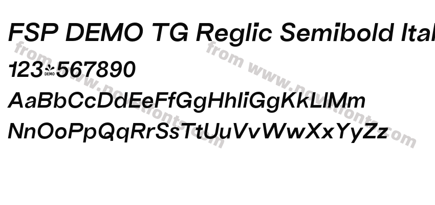 FSP DEMO TG Reglic Semibold ItalicPreview
