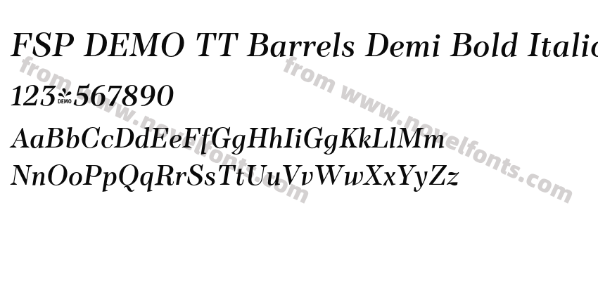 FSP DEMO TT Barrels Demi Bold ItalicPreview