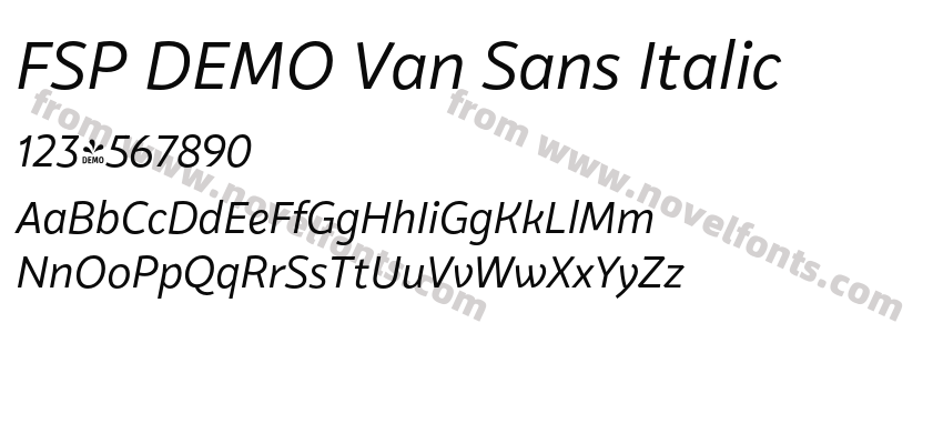 FSP DEMO Van Sans ItalicPreview