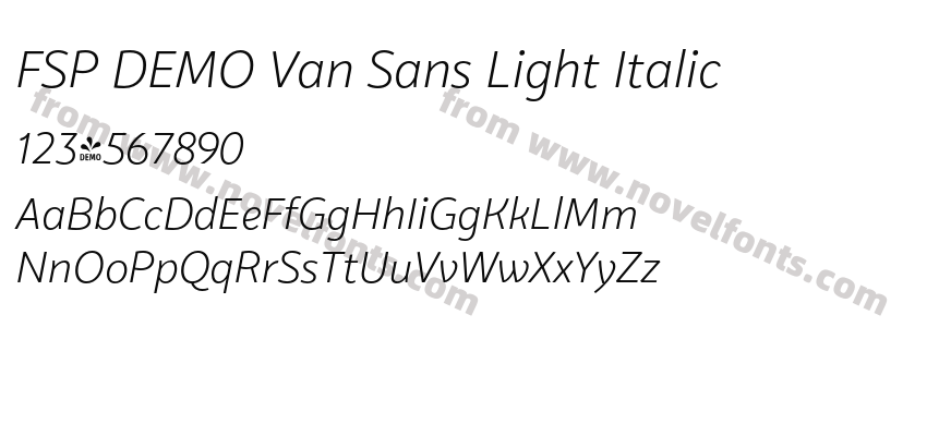 FSP DEMO Van Sans Light ItalicPreview