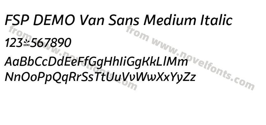 FSP DEMO Van Sans Medium ItalicPreview