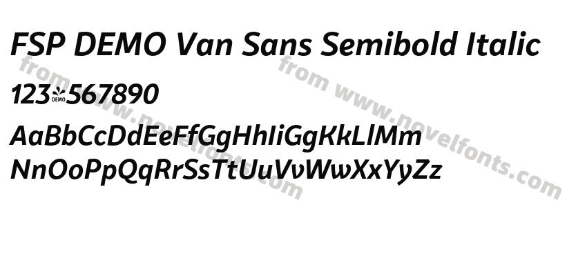 FSP DEMO Van Sans Semibold ItalicPreview
