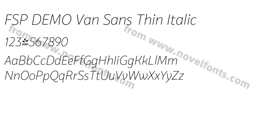 FSP DEMO Van Sans Thin ItalicPreview
