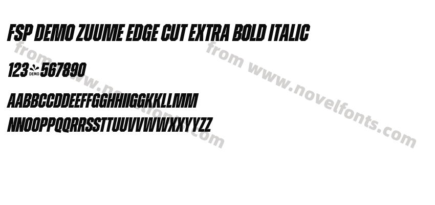 FSP DEMO Zuume Edge Cut Extra Bold ItalicPreview