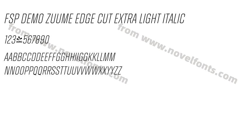 FSP DEMO Zuume Edge Cut Extra Light ItalicPreview