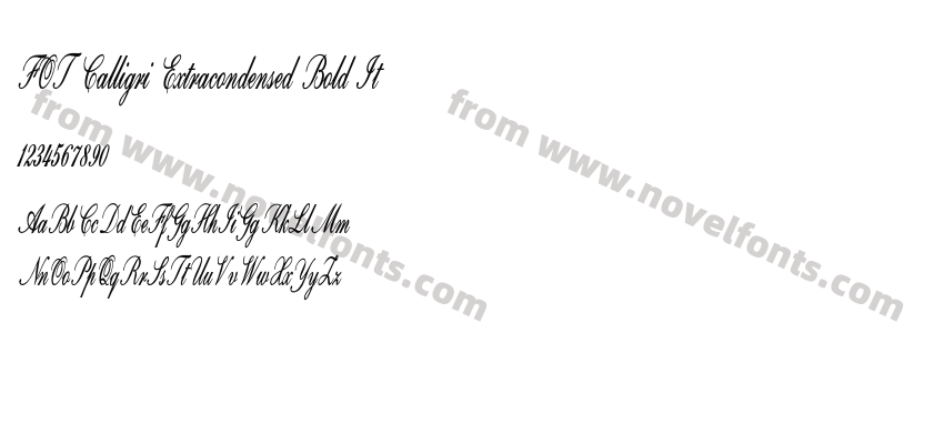 FOT Calligri Extracondensed Bold ItPreview