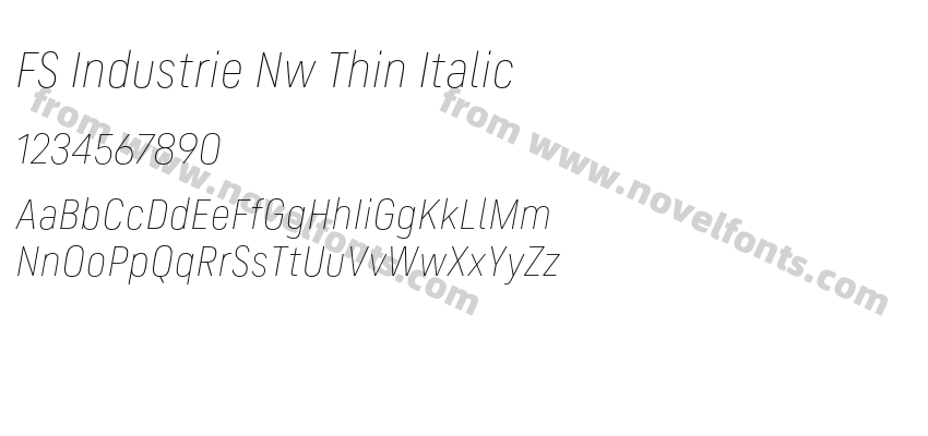 FS Industrie Nw Thin ItalicPreview