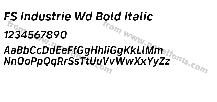 FS Industrie Wd Bold ItalicPreview