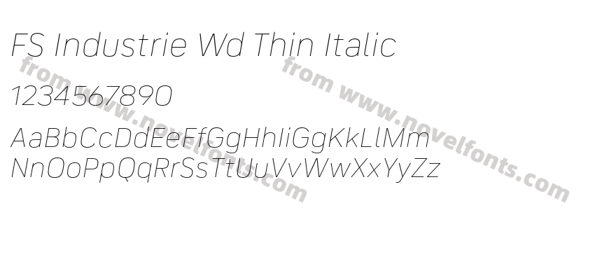 FS Industrie Wd Thin ItalicPreview