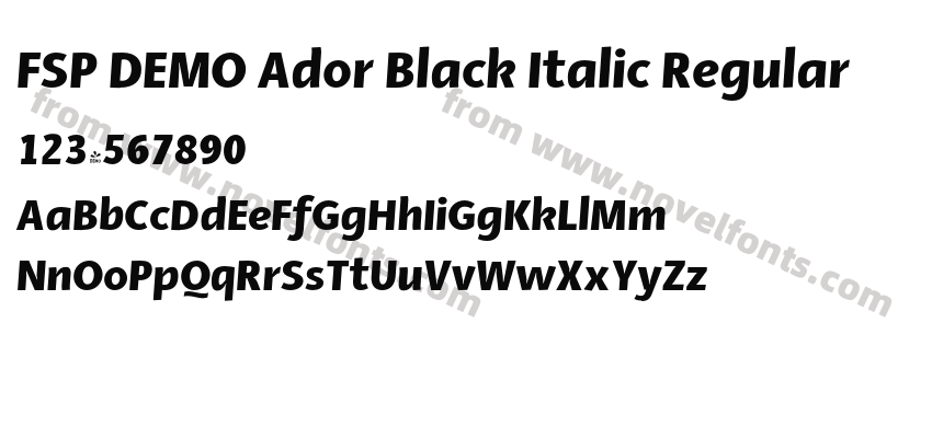 FSP DEMO Ador Black Italic RegularPreview
