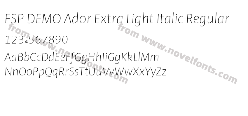 FSP DEMO Ador Extra Light Italic RegularPreview